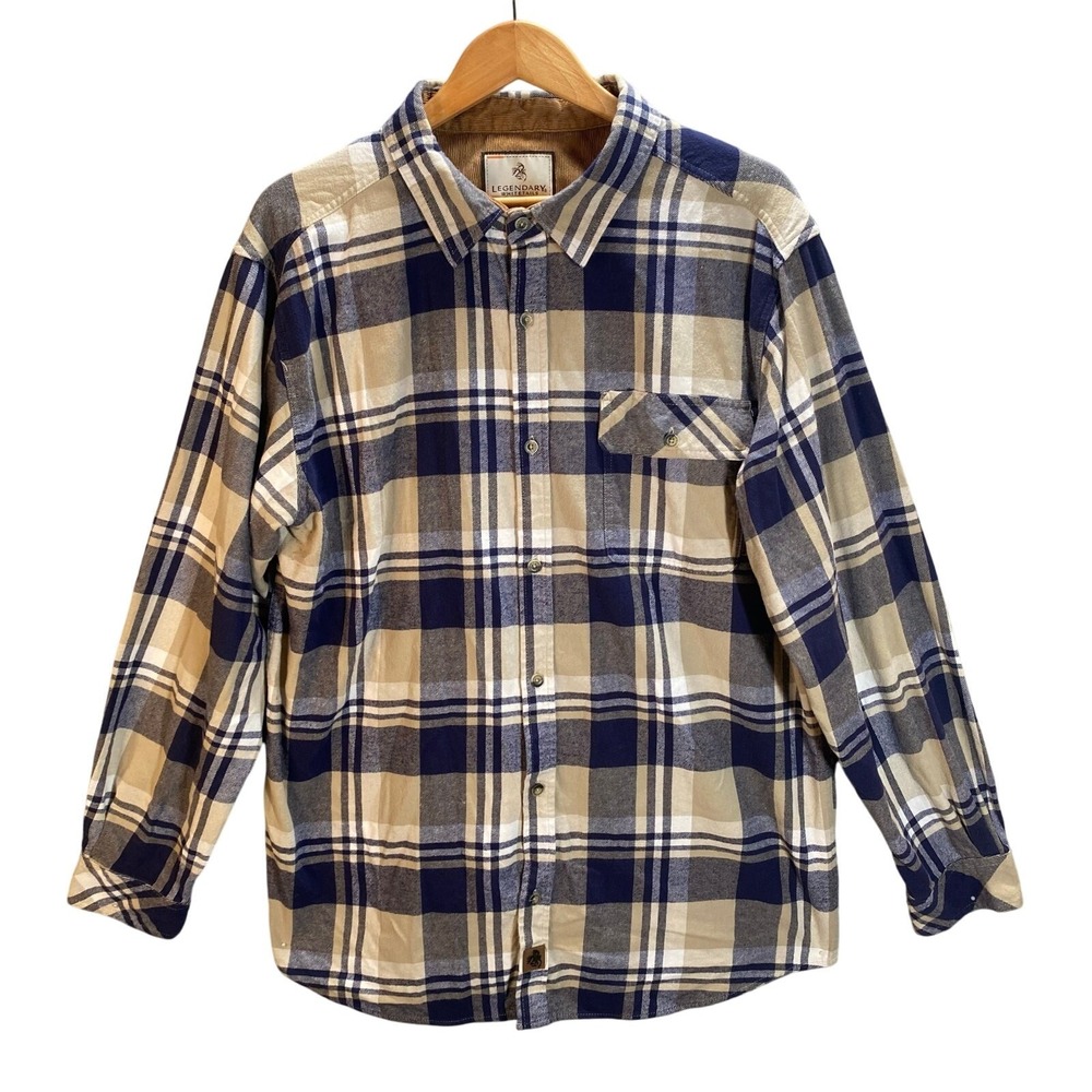 Legendary Whitetails Flannel‎ Shirt Mens XLT Plaid Outdoor Heritage Grunge